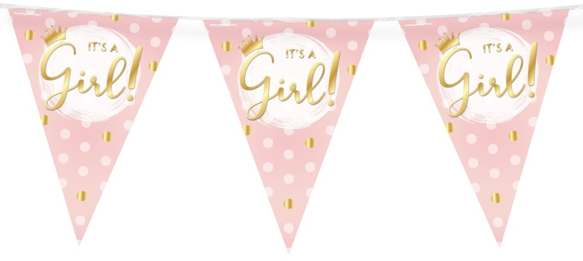 Party Flags foil Its a girl! | 6 stuks
